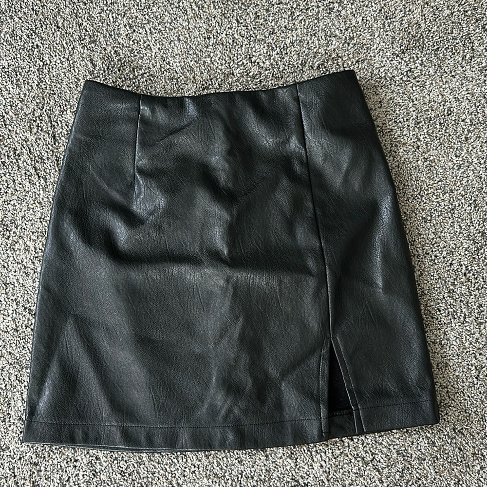 Wild fable black leather skirt